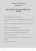 Bot 331 Exam 1 Questions With Correct Answers