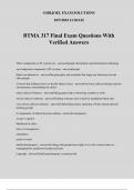 BTMA 317 Final Exam Questions With Verified Answers