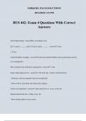 BUS 442- Exam 4 Questions With Correct Answers