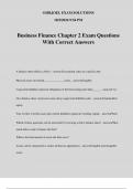 Business Finance Chapter 2 Exam Questions With Correct Answers