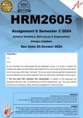 HRM2605 Assignment 6 (COMPLETE ANSWERS) Semester 2 2024 - DUE 25 October 2024