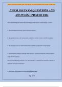 CHEM 101 EXAM QUESTIONS AND ANSWERS UPDATED 2024