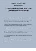 CRNA Interview Personality & EQ Exam Questions And Correct Answers