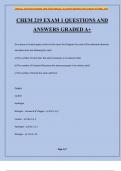 CHEM 219 EXAM 1 QUESTIONS AND ANSWERS GRADED A+