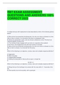 RBT EXAM ASSESSMENT QUESTIONS AND ANSWERS 100% CORRECT 2023 