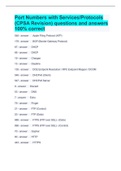 Port Numbers with Services/Protocols (CPSA Revision) questions and answers 100% correct