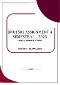 BNU1501 ASSIGNMENT 4 SEMESTER 1 - 2023 (678889)