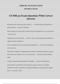 CCM4Less Exam Questions With Correct Answers