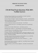 CD 105 Final Exam Questions With 100% Verified Answers