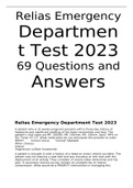 Relias Emergency Department Test 2023 (69 Questions and Answers)