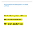 RBT EXAM VERSIONS WITH VERIFIED QUESTIONS AND ANSWERS LATEST 2023.