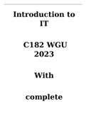 Introduction to IT - C182 WGU 2023 with complete Questions and Answers.