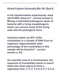 Grand Canyon University Bio 181 Quiz 6 with 100% correct answers