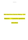 Data-Driven Decision Making (C207)Module 1 - 6.  questions and answers (2022/2023) (verified answers)