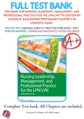 Nursing Leadership- Management- and Professional Practice For The LPN LVN 6th 7th Edition Dahlkemper Test Bank