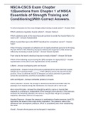 NSCA-CSCS Exam Chapter 1(Questions from Chapter 1 of NSCA Essentials of Strength Training and Conditioning)With Correct Answers.