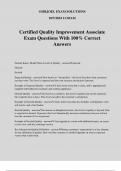 Certified Quality Improvement Associate Exam Questions With 100% Correct Answers