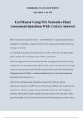 CertMaster CompTIA Network+ Final Assessment Questions With Correct Answers