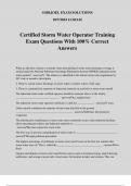 Certified Storm Water Operator Training Exam Questions With 100% Correct Answers