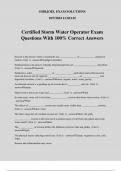 Certified Storm Water Operator Exam Questions With 100% Correct Answers