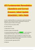 ATI Fundamentals Remediation | Questions and Correct Answers | latest Update 2024/2025 | 100% PASS