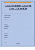 FAM 104 MOD 2 STUDY GUIDE WITH COMPLETE SOLUTIONS