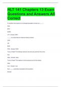 HLT 141 Chapters 13 Exam Questions and Answers All Correct 