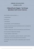 Clinical Psych Chapter 7 & 8 Exam Questions And Correct Answers