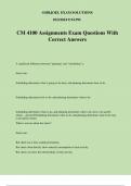 CM 4100 Assignments Exam Questions With Correct Answers