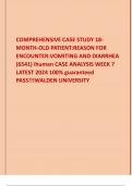 COMPREHENSIVE CASE STUDY 18-MONTH-OLD PATIENT:REASON FOR ENCOUNTER:VOMITING AND DIARRHEA (6541) ihuman CASE ANALYSIS WEEK 7 LATEST 2024 100% guaranteed PASS!!!WALDEN UNIVERSITY