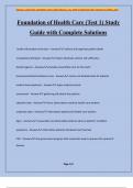 Foundation of Health Care (Test 1) Study Guide with Complete Solutions