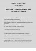 CMAN 380 Final Exam Questions With 100% Correct Answers