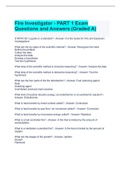 Fire Investigator - PART 1 Exam Questions and Answers (Graded A)