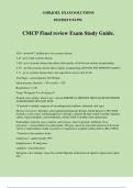 CMCP Final review Exam Study Guide.