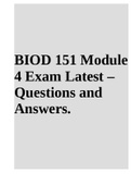 BIOD 151 Module 4 Exam Latest – Questions and Answers.