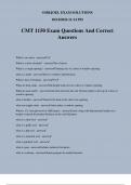 CMT 1150 Exam Questions And Correct Answers