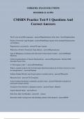 CMSRN Practice Test # 1 Questions And Correct Answers