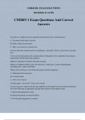 CMSRN 1 Exam Questions And Correct Answers