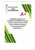 HRM2605 Assignment 6 (COMPLETE ANSWERS) Semester 2 2024 - DUE 25 October 2024; 100% TRUSTED Complete, trusted solutions and explanations.