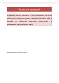 Reseach proposal | Social isolation prevention programs among Dutch elderly with a Turkish or Moroccan migration background: A quantitative and qualitative study