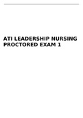 ATI LEADERSHIP NURSING PROCTORED EXAM 1 