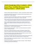 CRCR EXAM MULTIPLE CHOICE, CRCR Exam Prep, Certified Revenue Cycle Representative - CRCR (2023)