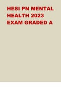 HESI PN MENTAL HEALTH 2023 EXAM GRADED A