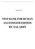 TEST BANK FOR HUMANANATOMY6TH EDITIONBY SALADIN