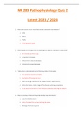 NR 283 ( Latest 2023 / 2024 ) Pathophysiology Quiz 2 GRADED A+ Questions and Answers (Actual Exam)