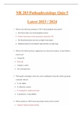 NR 283 ( Latest 2023 / 2024 ) Pathophysiology Quiz 5 GRADED A+ Questions and Answers (Actual Exam)