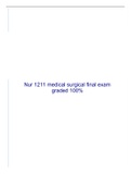 Nur 1211 medical surgical final exam graded 100%