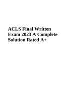 ACLS Final Written Exam 2023 A Complete Solution Rated A+