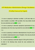 ATI Medication Administration Dosage Calculation Test Questions and Answers 2023 (Verified Answers by Expert)