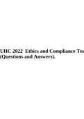 UHC 2022 Ethics and Compliance Test (Questions and Answers).